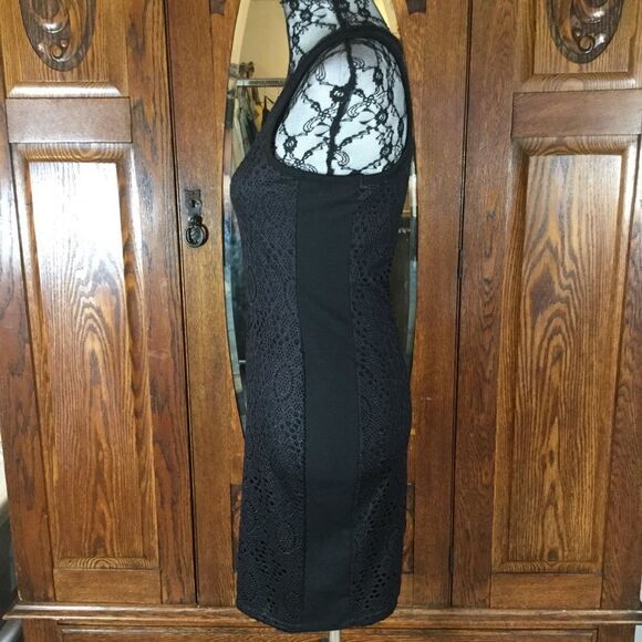 RACHEL by Rachel Roy Dress Black Metallic Lace Sleeveless - Picture 4 of 8